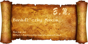 Benkóczky Maxim névjegykártya